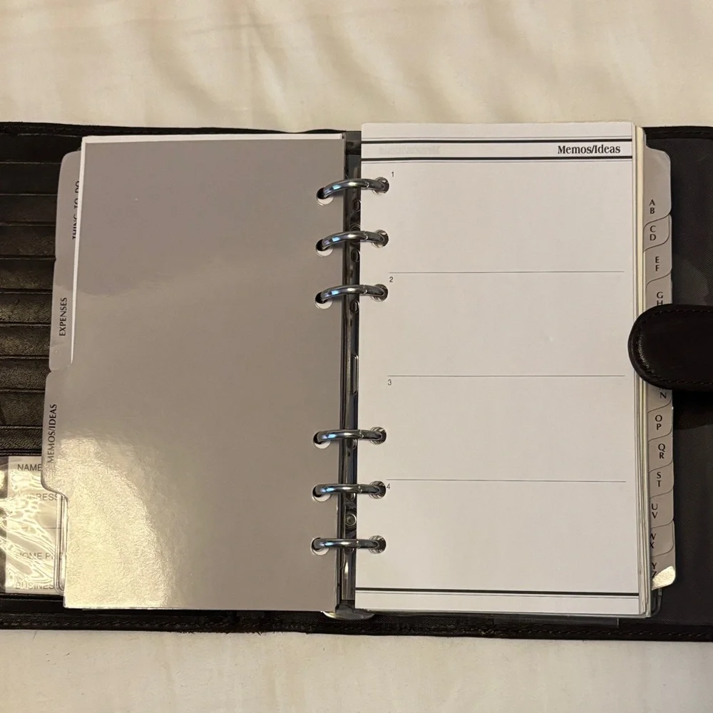 Elegant Black Leather Planner